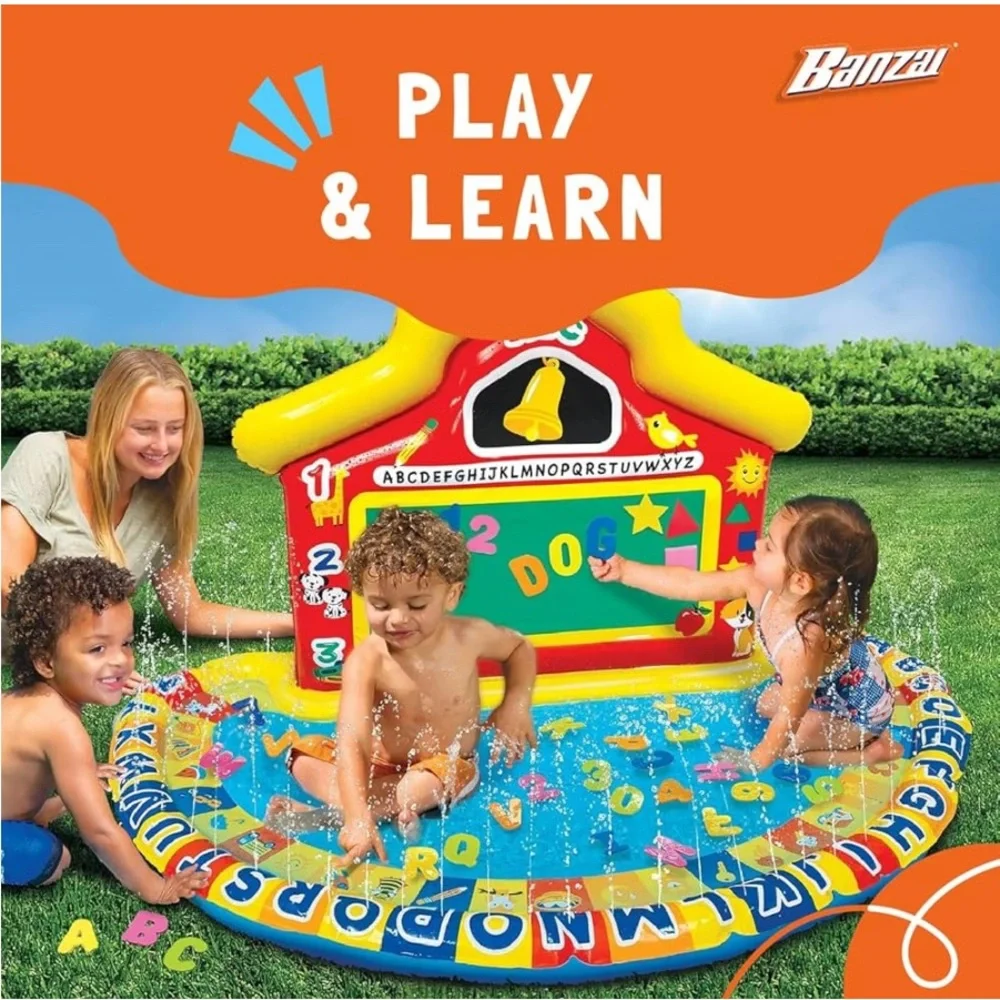 ⚡️NEW⚡️ BANZAI Jr. School Splash Inflatable Water Play Mat, 58